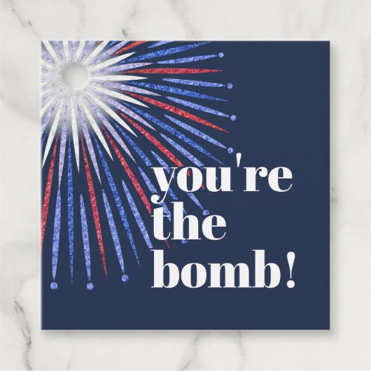 4 juli Je bent de Bomb Firework Cookie of Cacao Bedankjes Labels (Voorkant)
