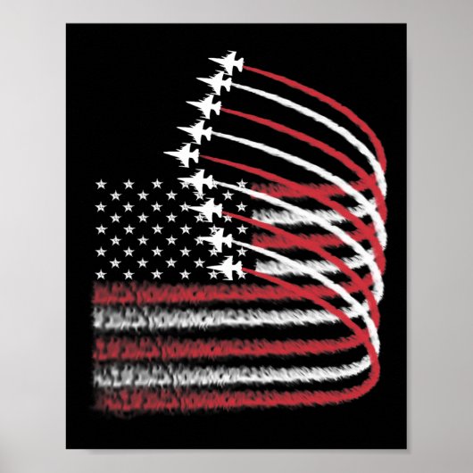 4 juli Jet American Flag Patriotic USA voor mij Poster (Voorkant)