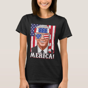 4 juli Joe Biden Merica Vlag VS T-shirt