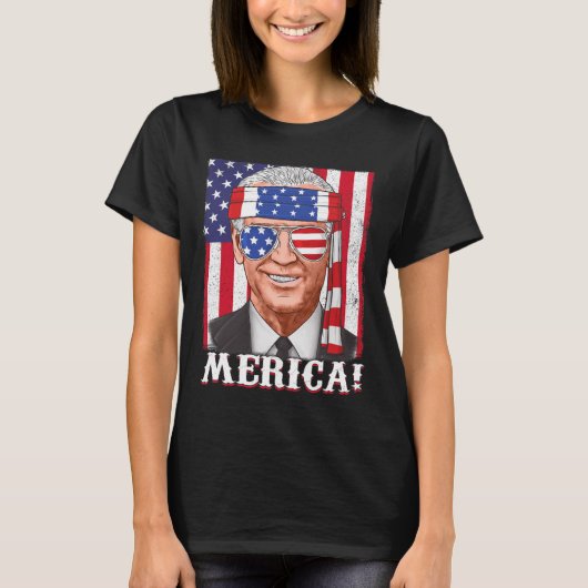 4 juli Joe Biden Merica Vlag VS T-shirt (Voorkant)