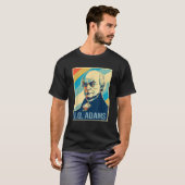 4 juli John Quincy Adams President Retro Patr T-shirt (Voorkant volledig)