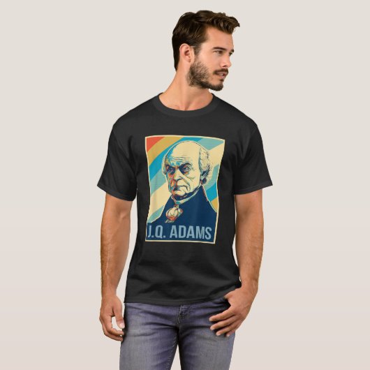 4 juli John Quincy Adams President Retro Patr T-shirt (Voorkant volledig)
