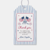 4 juli Jongen Eerste Verjaardag Cadeaulabel (Voorkant)