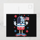 4 juli Jongens Kinder Popsicle USA Amerikaanse vla Briefkaart (Voorkant / Achterkant)