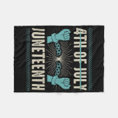 4 juli Juneteene Onafhankelijkheidsdag Black Hist Fleece Deken (Voorkant (Horizontaal))