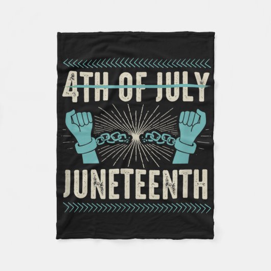 4 juli Juneteene Onafhankelijkheidsdag Black Hist Fleece Deken (Voorkant)