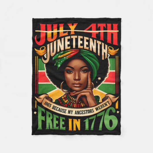4 juli Juneteenth 1865 Omdat mijn voorouders Fleece Deken (Voorkant)