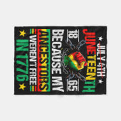 4 juli Juneteenth 1865 Omdat Mijn Voorouders Juni Fleece Deken (Voorkant (Horizontaal))