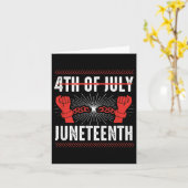 4 juli Juneteenth 4 juli Zwarte geschiedenis p Kaart (Gele Bloem)