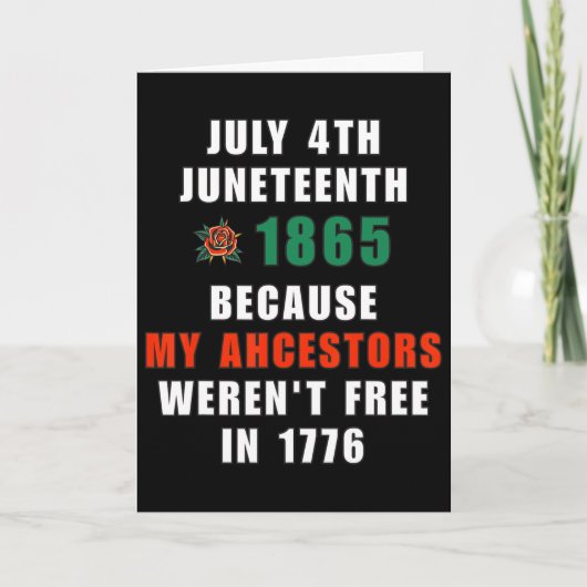 4 juli Juneteenth Voorouderlijke Vrijheid  Kaart (Voorkant)
