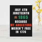 4 juli Juneteenth Voorouderlijke Vrijheid  Kaart (Gele Bloem)