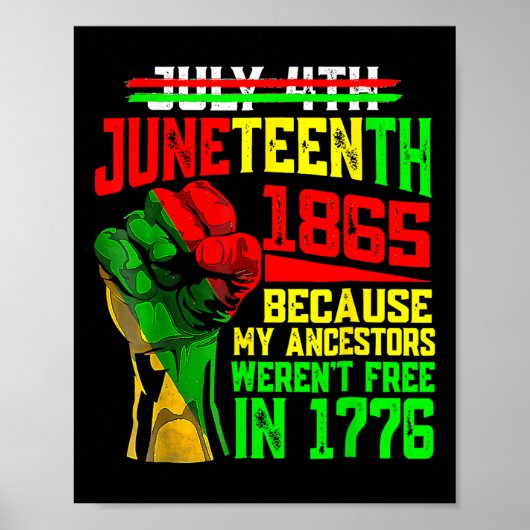 4 juli juni 1865 omdat mijn voorouders Mannen zijn Poster (Voorkant)