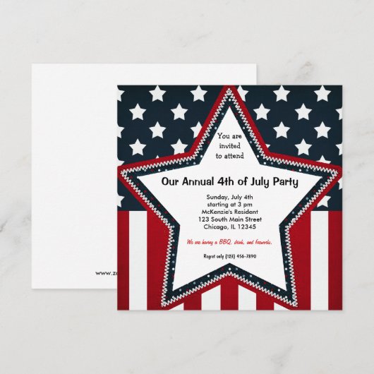 4 juli kaart (Voorkant / Achterkant)