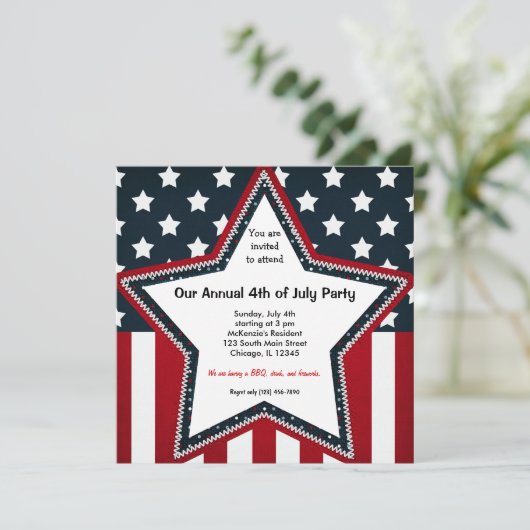 4 juli kaart (Staand voorkant)