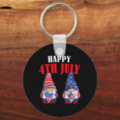 4 juli kabouters Amerika Onafhankelijkheidsdag Pat Sleutelhanger (Voorkant)