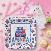 4 juli-kabouters papieren bordje (Feest)