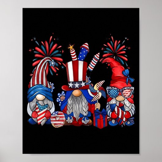 4 juli kabouters patriottisch grappig onafhankelij poster (Voorkant)