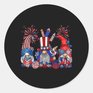 4 juli kabouters patriottisch grappig onafhankelij ronde sticker