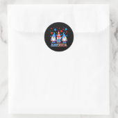 4 juli kabouters Patriottische Amerikaanse vlag ka Ronde Sticker (Tas)