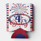 4 juli Kalligrafie Firecracker Stars & Stripe Blikjeskoeler (Achterkant)