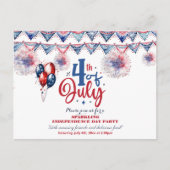 4 juli Kalligrafie Onafhankelijkheidspartij uitnod Feestdagenkaart (Voorkant)