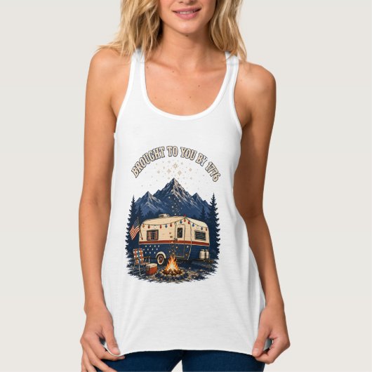 4 juli kampeerauto bergen tanktop (Voorkant)