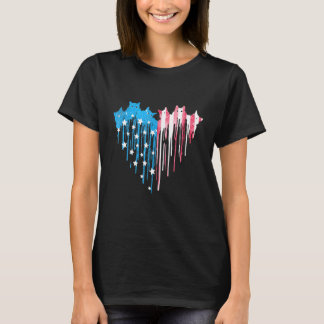 4 juli kat hart Amerikaanse vlag dieren patriottis T-shirt