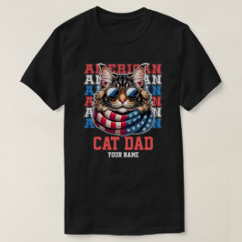 4 juli Kat in Bril Kat Papa Gepersonaliseerd T-shirt