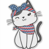4 juli kat op maat gemaakte vinyl sticker (Voorkant)