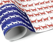 4 juli kat vlag rood wit blauw VS Cadeaupapier (Rol Hoek)