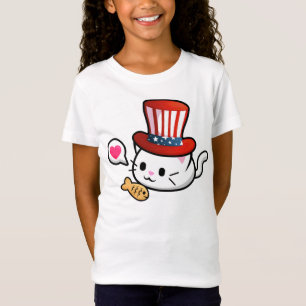 4 juli Kawaii Cat T-shirt