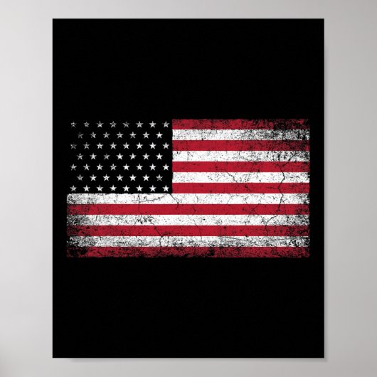 4 juli Kerstcadeau Amerikaanse vlag  C Poster (Voorkant)