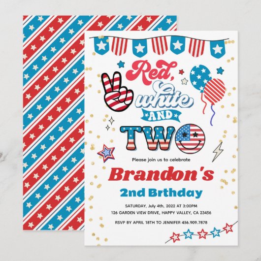 4 juli Kind 2e Verjaardagsfeestje Smile Face Kaart (Voorkant / Achterkant)