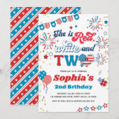 4 juli Kind Meisje 2e Verjaardagsfeestje Smile Fac Kaart (Voorkant / Achterkant)