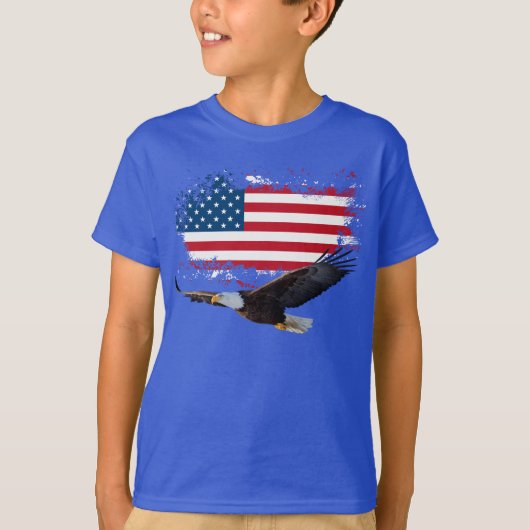 4 juli Kinder blauw T-shirt (Voorkant)
