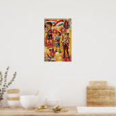 4 juli - Kinderen met Poster van vuurwerk (Keuken)