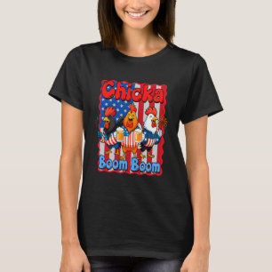 4 juli kip drinkende vrijheid Chicka Booom  T-shirt