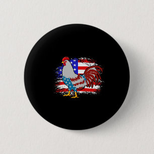 4 juli kippen vader T-shirt, Amerikaanse vlag kuik Ronde Button 5,7 Cm