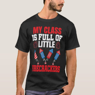 4 juli klas is vol vuurwerk patrioti t-shirt