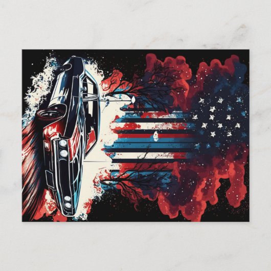 4 juli Klassiek Briefkaart auto (Voorkant)