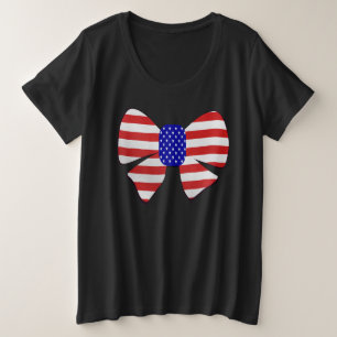 4 juli Kleding Amerika Vlag Patriottische Ribbo Grote Maat T-shirt