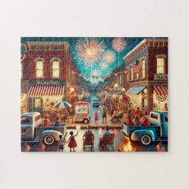 4 juli Kleine Stad Vintage Americana Legpuzzel
