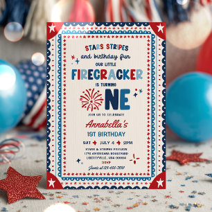 4 juli Kleine Vuurwerk 1e Verjaardagsfeestje Kaart