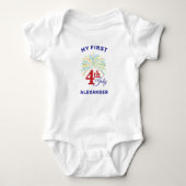 4 juli Kleurrijke Patriottische Vuurwerk Baby Romper (Voorkant)