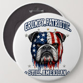 4 juli knorrige patriottische Bulldog-knopen Ronde Button 6,0 Cm (Voorkant /achterkant)