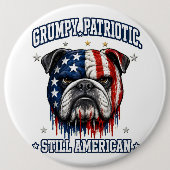 4 juli knorrige patriottische Bulldog-knopen Ronde Button 6,0 Cm (Voorkant)