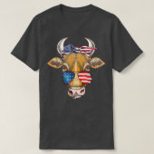 4 juli Koe Heifer Patriotic Farmer Wife Ameri T-shirt (Design voorkant)
