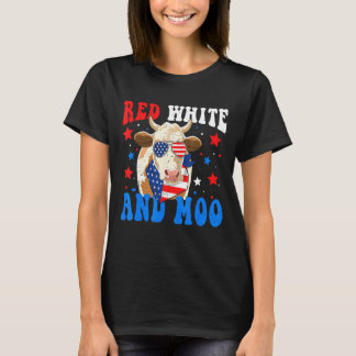 4 juli koe rood wit en boe t-shirt