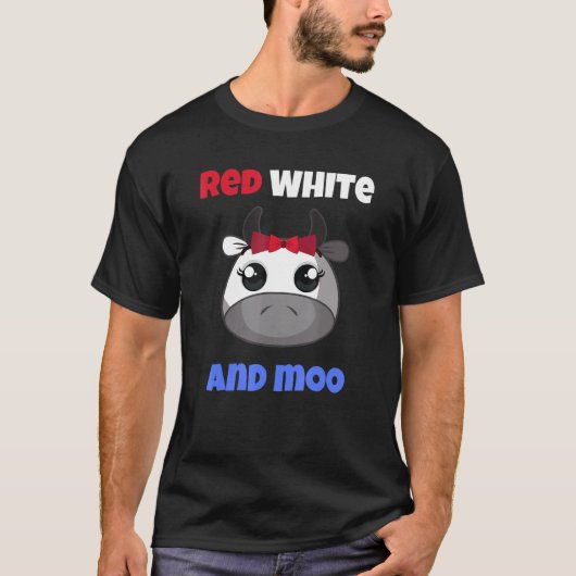 4 juli-koe t-shirt (Voorkant)