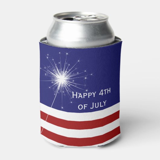 4 juli  Koelbox met Sparkler Blikjeskoeler (Blikje Voorkant)
